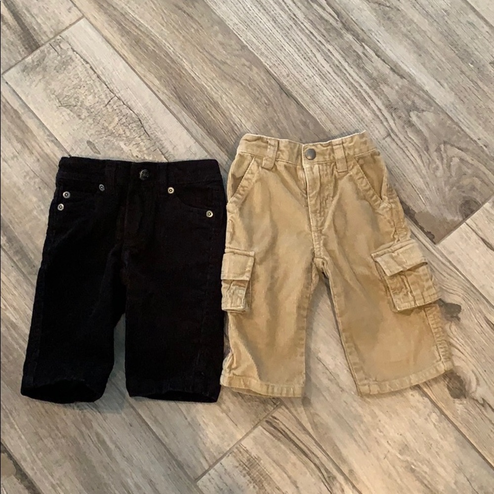 EUC bundle of 2 corduroy pants, sz 3-6 months